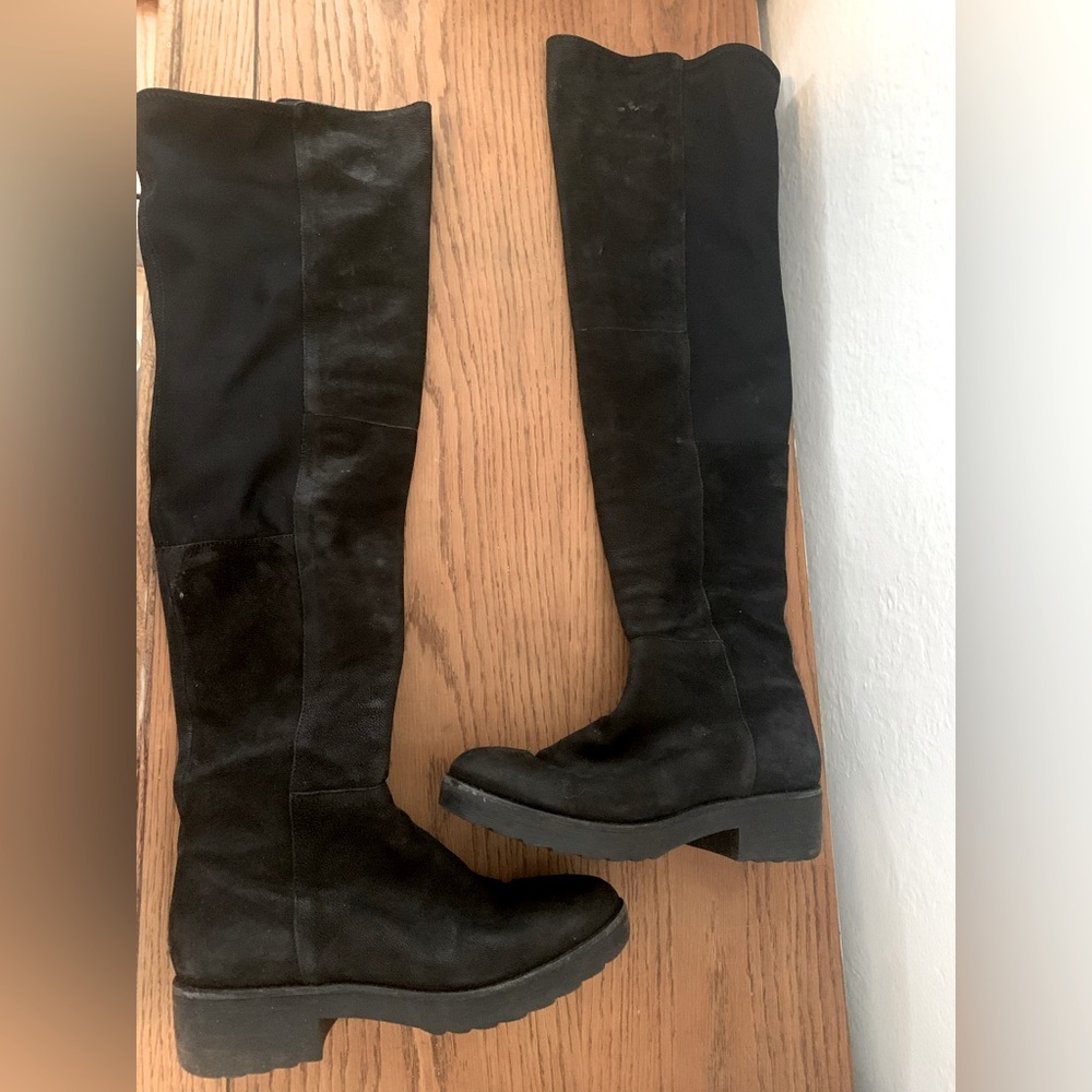 Eileen Fisher Suede Black Knee High Boots